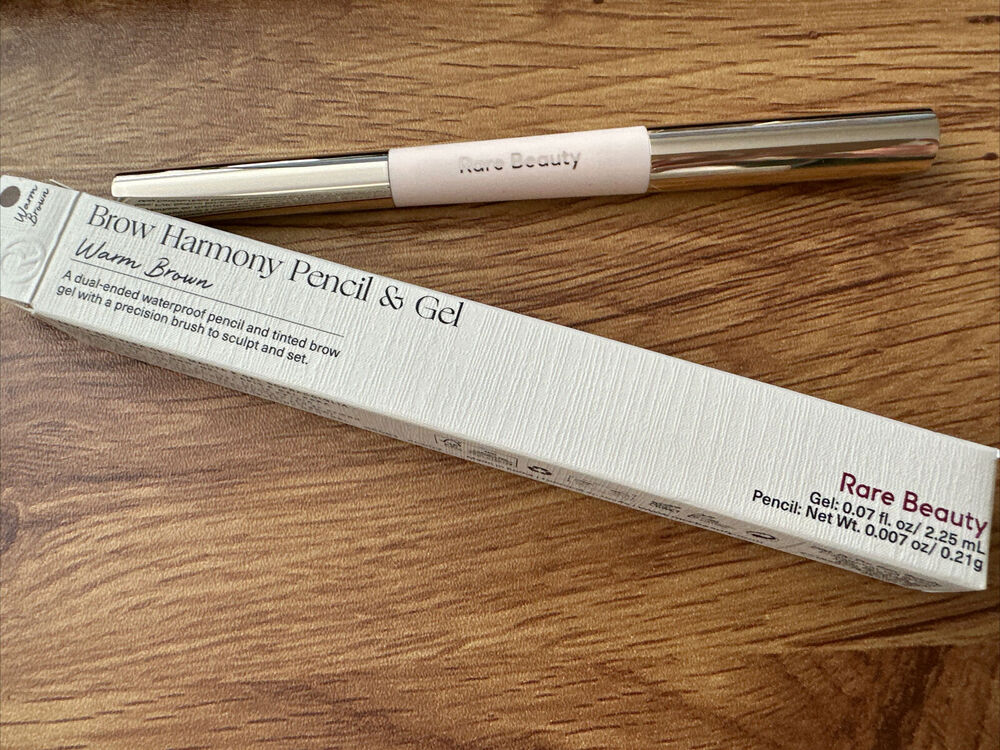 Rare Beauty Brow Harmony WARM BROWN Dual-Ended Waterproof Pencil Tinted Gel BNIB